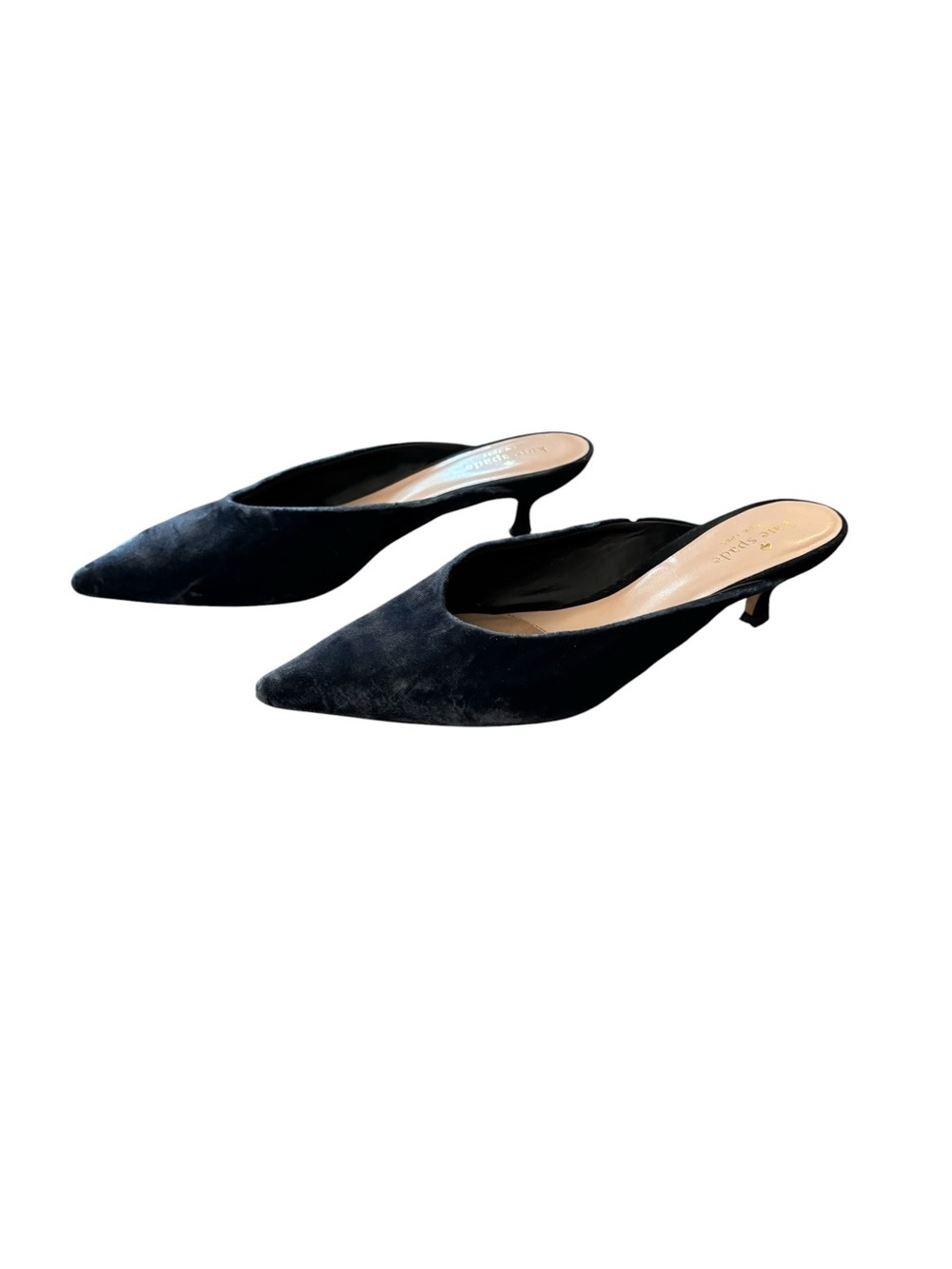 Kate Spade Donya Blue Velvet Kitten Heels 8.5